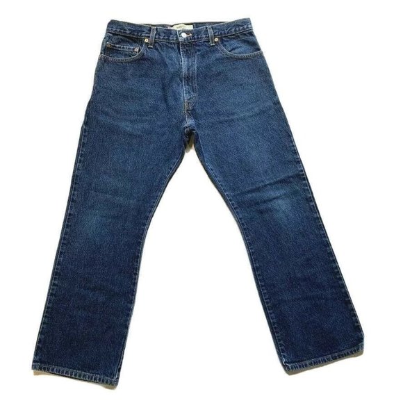Levi's 517‎ Boot Cut Jeans Mens 36x30 Dark Blue Denim Red Tab - Picture 1 of 12